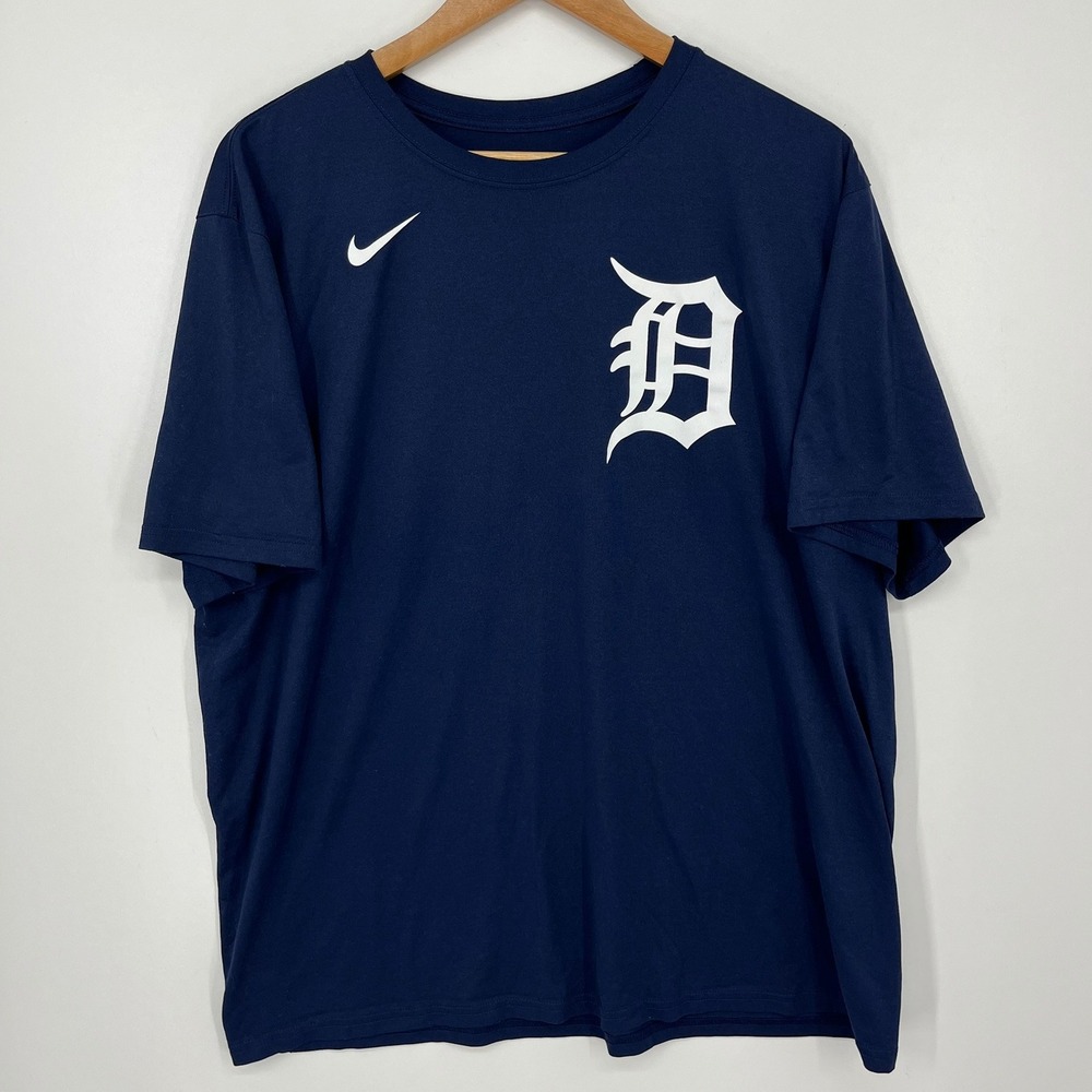 Nike Detroit Tigers Mens Navy Blue Dri-FIT Short Sleeve T-Shirt N922-44B XXL